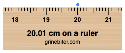 Where is 20.01 centimeters on a ruler