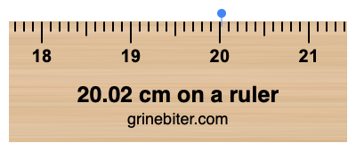 Where is 20.02 centimeters on a ruler