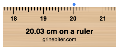 Where is 20.03 centimeters on a ruler