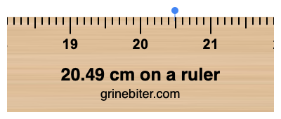 20.49 cm on a ruler Where is 20.49 centimeters on a ruler