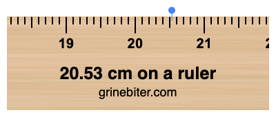 20.53 cm on a ruler Where is 20.53 centimeters on a ruler