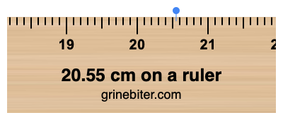 20.55 cm on a ruler Where is 20.55 centimeters on a ruler