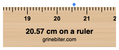 20.57 cm on a ruler Where is 20.57 centimeters on a ruler