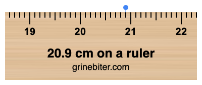 20.9 cm on a ruler Where is 20.9 centimeters on a ruler