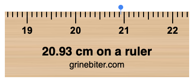 20.93 cm on a ruler Where is 20.93 centimeters on a ruler
