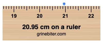 20.95 cm on a ruler Where is 20.95 centimeters on a ruler