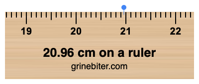20.96 cm on a ruler Where is 20.96 centimeters on a ruler