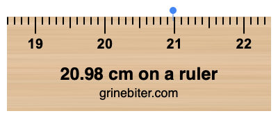 20.98 cm on a ruler Where is 20.98 centimeters on a ruler