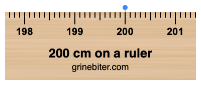 Where is 200 centimeters on a ruler