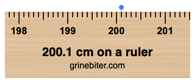 Where is 200.1 centimeters on a ruler