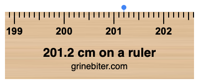 Where is 201.2 centimeters on a ruler