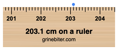 Where is 203.1 centimeters on a ruler