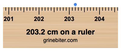 Where is 203.2 centimeters on a ruler