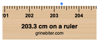 Where is 203.3 centimeters on a ruler