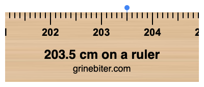 Where is 203.5 centimeters on a ruler