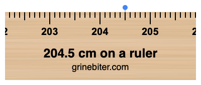 204.5 cm on a ruler Where is 204.5 centimeters on a ruler