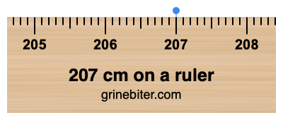 207 cm on a ruler Where is 207 centimeters on a ruler