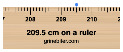 209.5 cm on a ruler Where is 209.5 centimeters on a ruler