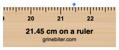 21.45 cm on a ruler Where is 21.45 centimeters on a ruler