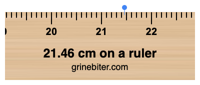 21.46 cm on a ruler Where is 21.46 centimeters on a ruler