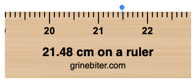21.48 cm on a ruler Where is 21.48 centimeters on a ruler