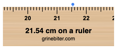 Where is 21.54 centimeters on a ruler