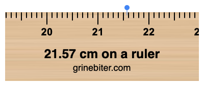 Where is 21.57 centimeters on a ruler