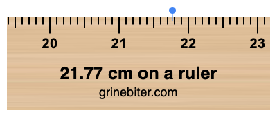 Where is 21.77 centimeters on a ruler