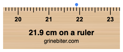 Where is 21.9 centimeters on a ruler