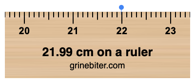 Where is 21.99 centimeters on a ruler