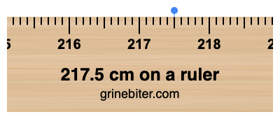 Where is 217.5 centimeters on a ruler