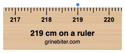 219 cm on a ruler Where is 219 centimeters on a ruler