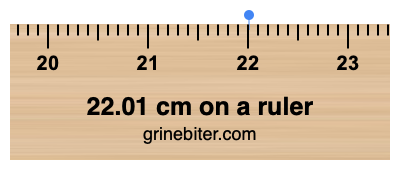 Where is 22.01 centimeters on a ruler