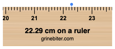 Where is 22.29 centimeters on a ruler