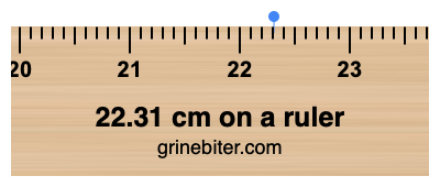 Where is 22.31 centimeters on a ruler