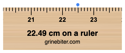 Where is 22.49 centimeters on a ruler