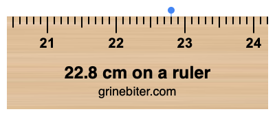 Where is 22.8 centimeters on a ruler