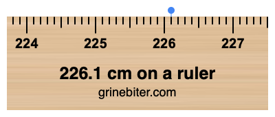 Where is 226.1 centimeters on a ruler