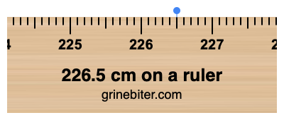 Where is 226.5 centimeters on a ruler