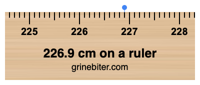 Where is 226.9 centimeters on a ruler