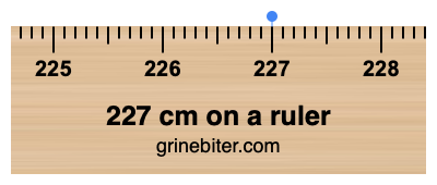 227 cm on a ruler Where is 227 centimeters on a ruler