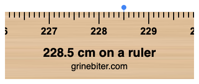 228.5 cm on a ruler Where is 228.5 centimeters on a ruler