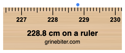 228.8 cm on a ruler Where is 228.8 centimeters on a ruler