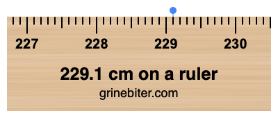 229.1 cm on a ruler Where is 229.1 centimeters on a ruler