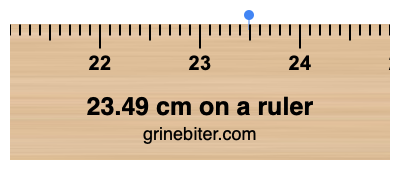 23.49 cm on a ruler Where is 23.49 centimeters on a ruler
