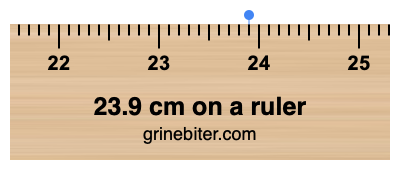 23.9 cm on a ruler Where is 23.9 centimeters on a ruler