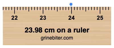 23.98 cm on a ruler Where is 23.98 centimeters on a ruler