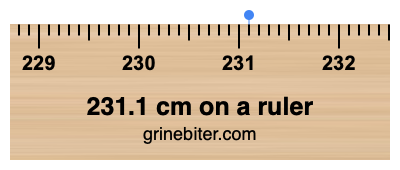 Where is 231.1 centimeters on a ruler
