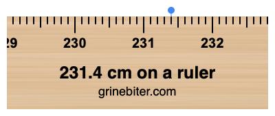 231.4 cm on a ruler Where is 231.4 centimeters on a ruler