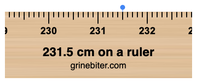 231.5 cm on a ruler Where is 231.5 centimeters on a ruler
